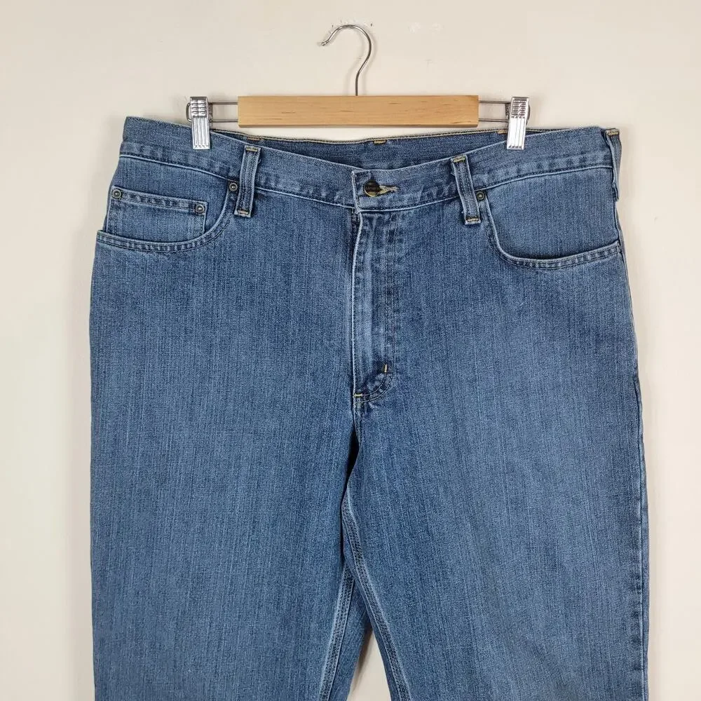 Carhartt Jeans Mens 38x32 Blue Denim Holter Relaxed Fit Straight Leg 101483 Work